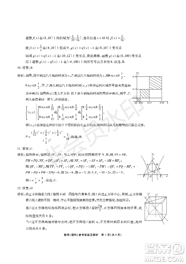 2019年5月河南名校高三壓軸第三次考試考試?yán)頂?shù)試題及答案