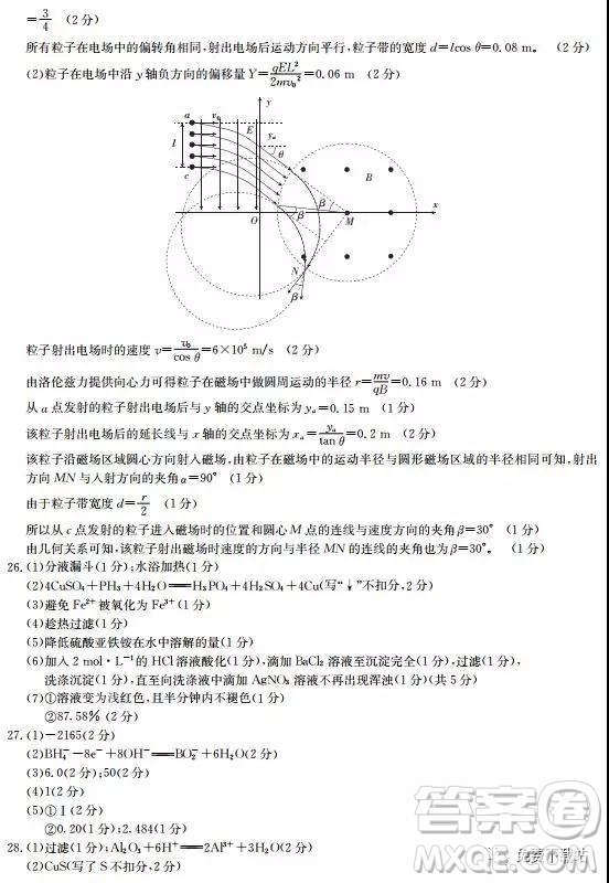 2019年河南省名校聯(lián)盟沖刺壓軸卷五理綜試題及答案