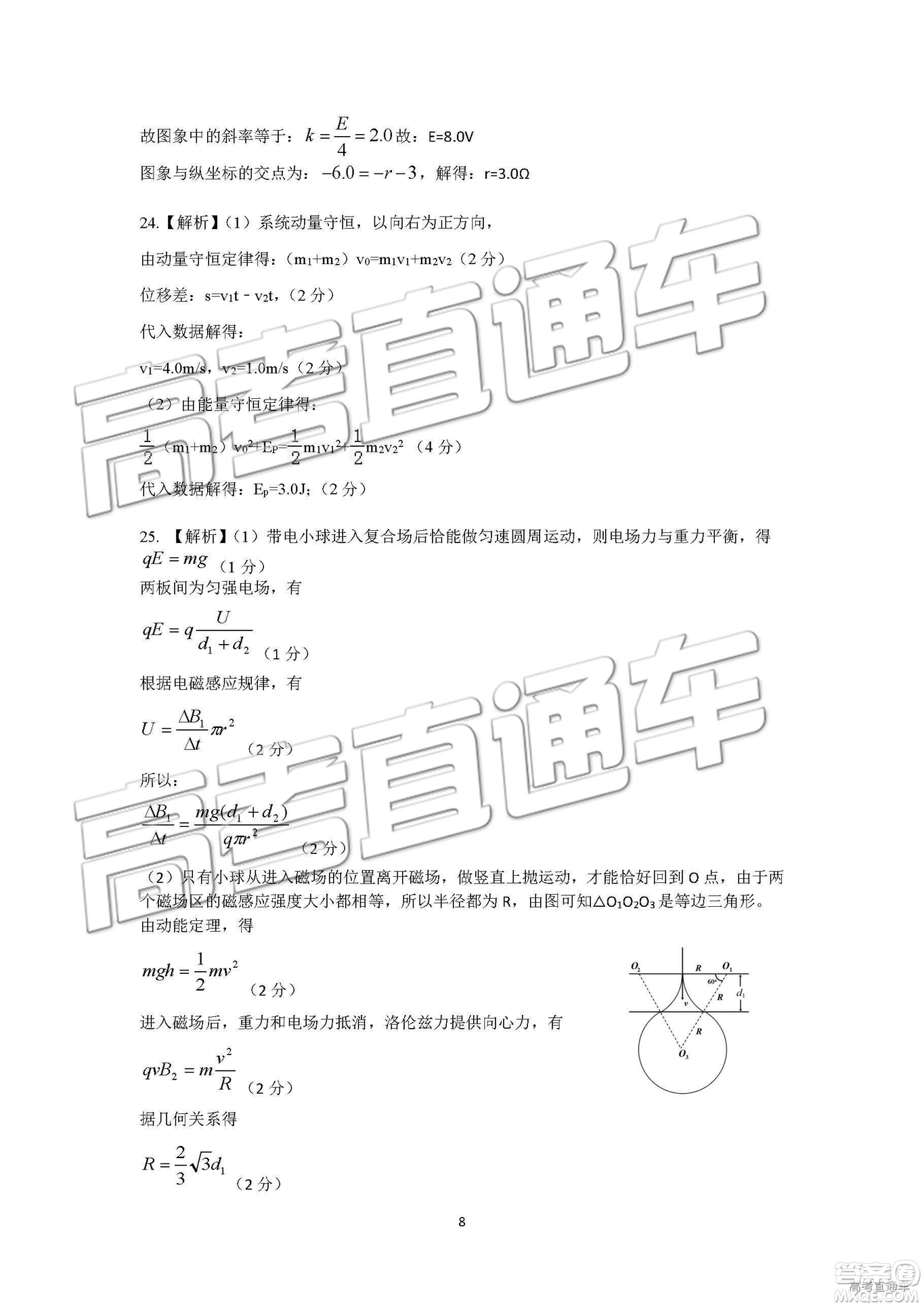 2019年成都石室中學高考適應性考試二理綜參考答案