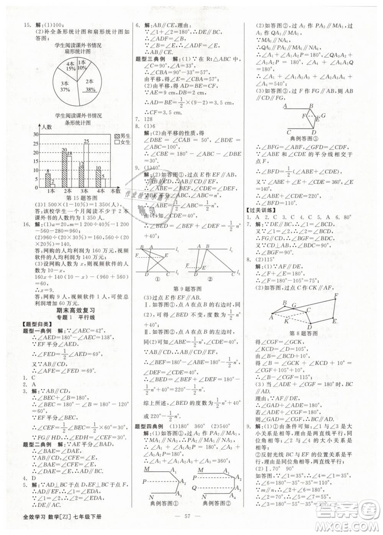 2019年全效學(xué)習(xí)課時提優(yōu)七年級下冊數(shù)學(xué)浙教版參考答案