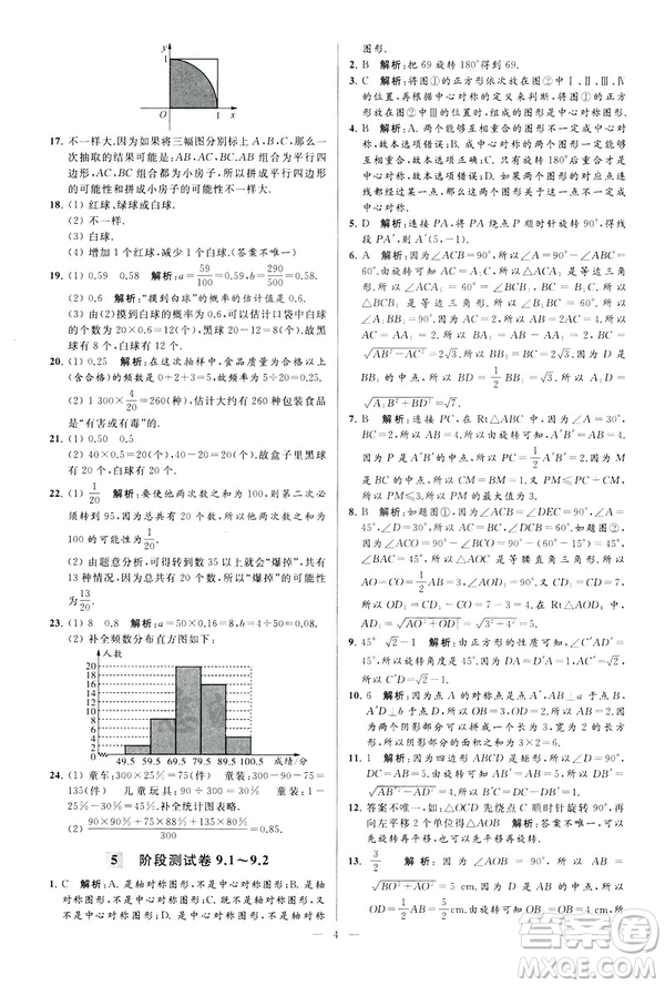 2019年亮點(diǎn)給力大試卷八年級(jí)下冊(cè)數(shù)學(xué)新課標(biāo)江蘇版答案