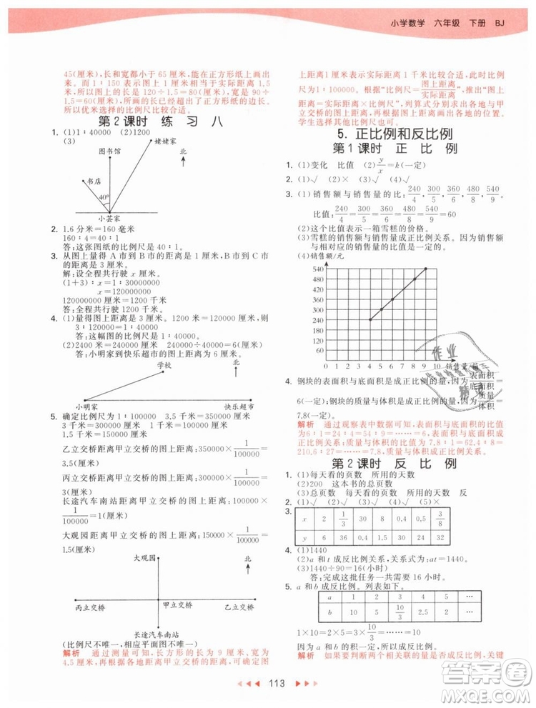 曲一線2019年53天天練小學(xué)數(shù)學(xué)六年級(jí)下冊(cè)BJ北京版參考答案