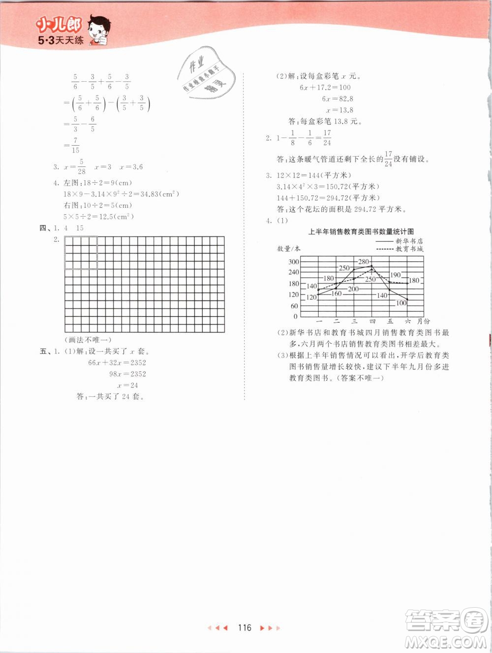 曲一線2019年53天天練五年級下冊數(shù)學SJ蘇教版參考答案