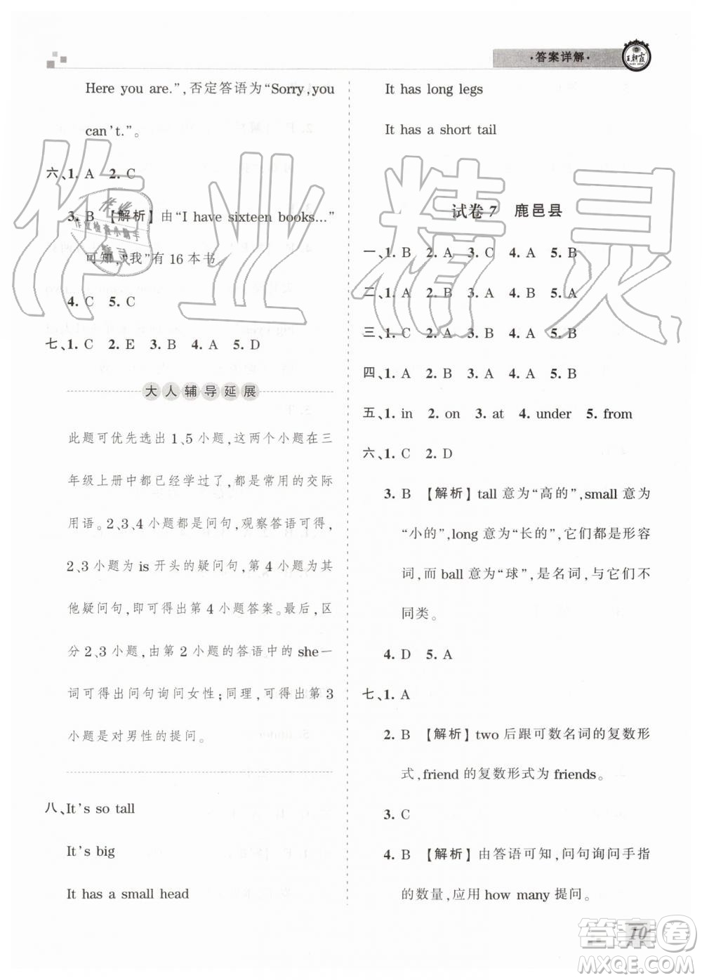 2019年王朝霞各地期末試卷精選人教PEP版河南專版三年級英語下冊答案