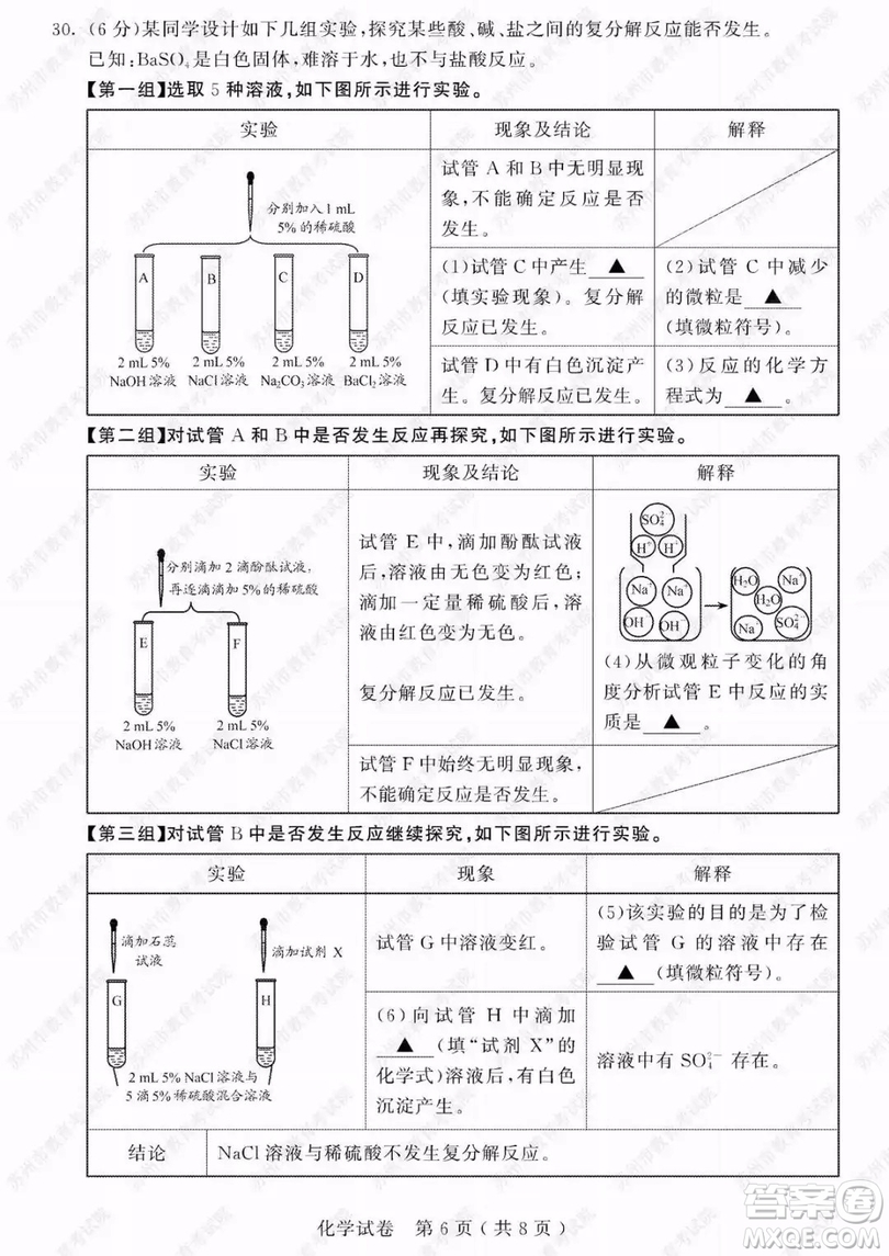 2019年蘇州市中考化學(xué)試題及參考答案