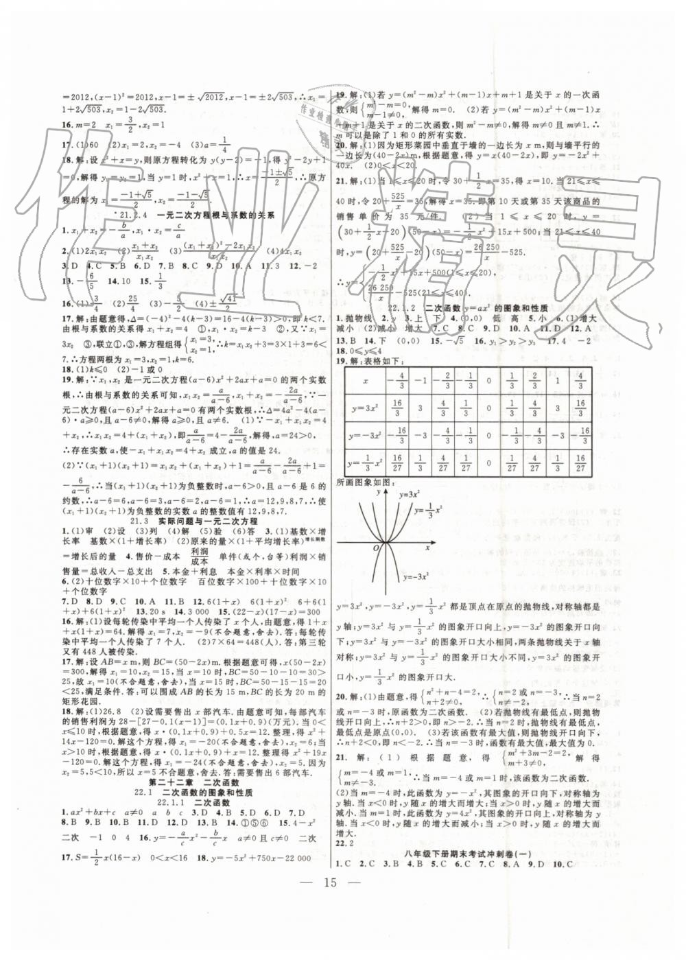 2019年暑假總動員八年級數(shù)學(xué)人教版合肥工業(yè)大學(xué)出版社答案