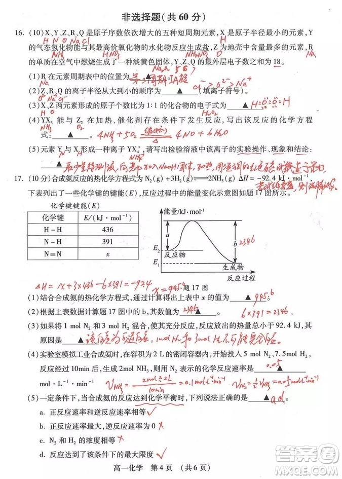 2019年蘇州市高一下學期化學期末試題及答案解析