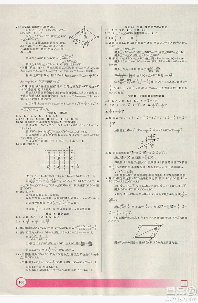 上海大學(xué)出版社2019鐘書金牌暑假作業(yè)導(dǎo)與練八年級數(shù)學(xué)上海專版答案