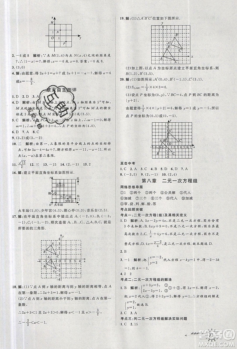 2019魯人泰斗假期好時光暑假訓(xùn)練營七升八年級數(shù)學(xué)人教版答案