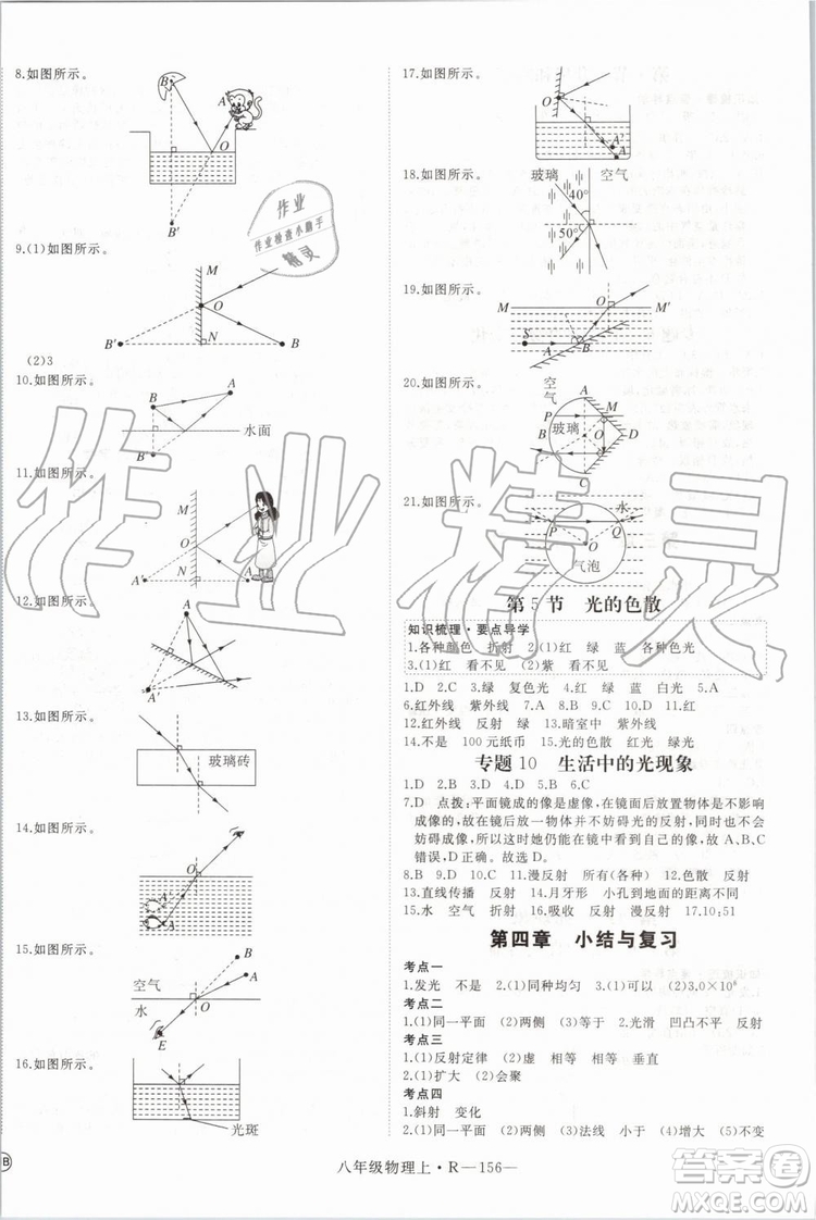 湖北專用2019年優(yōu)翼學(xué)練優(yōu)八年級(jí)物理上冊(cè)人教版參考答案