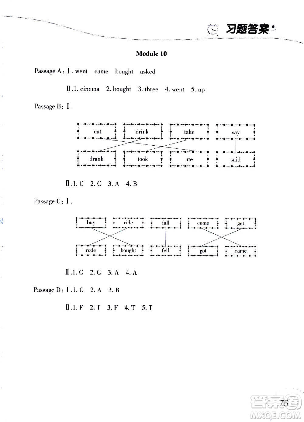 遼寧師范大學(xué)出版社2019年暑假樂園四三年級(jí)英語(yǔ)閱讀人教版版參考答案