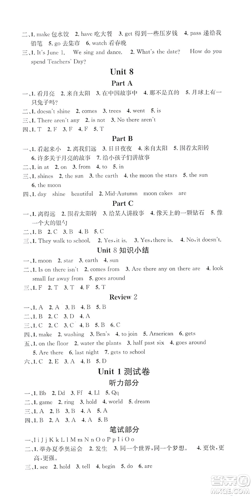 2019名校課堂六年級(jí)英語(yǔ)上冊(cè)閩教版答案