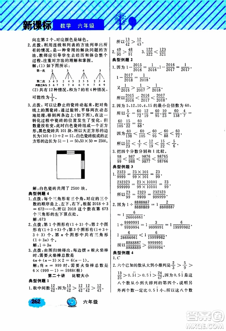 鐘書(shū)金牌2019年小學(xué)奧數(shù)舉一反三六年級(jí)A版參考答案