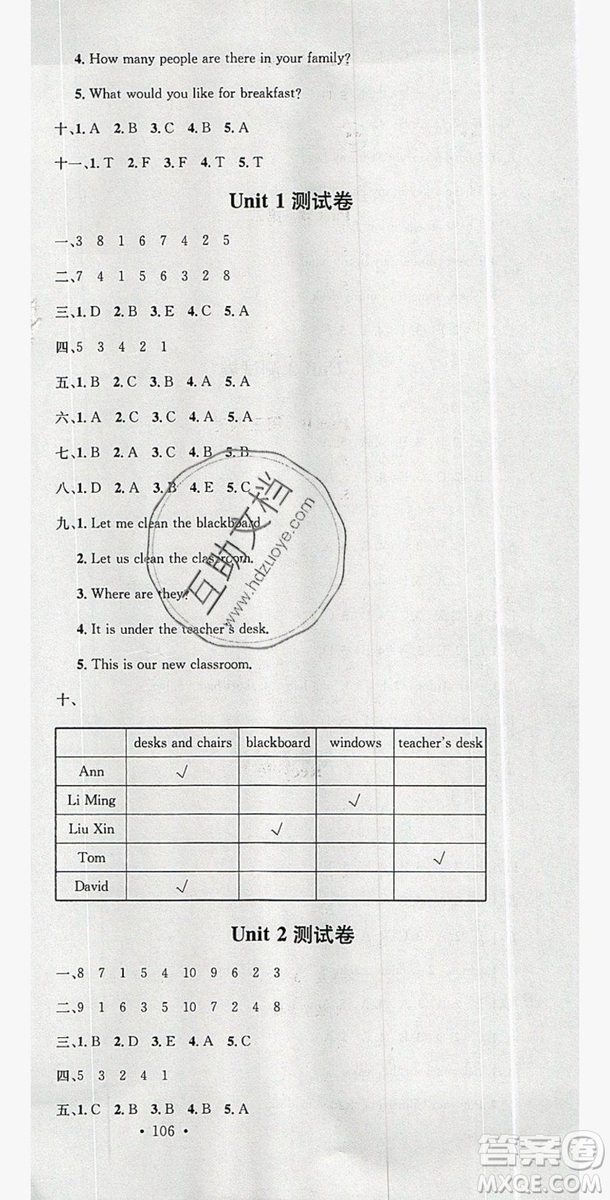 廣東經(jīng)濟(jì)出版社2019名校課堂英語四年級上冊人教PEP版答案