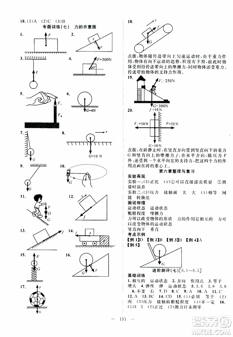 萬羽文化2019年秋名師學(xué)案分層進階學(xué)習(xí)法八年級上冊物理HK滬科版參考答案