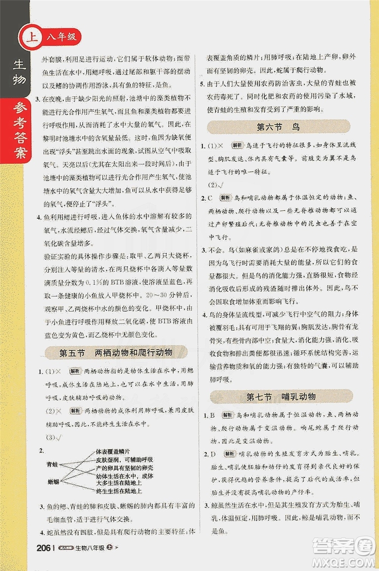 北京教育出版社2020新版1+1輕巧奪冠課堂直播八年級(jí)生物上冊(cè)人教版答案