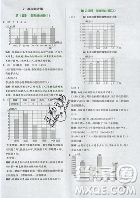 2019年秋小學學霸作業(yè)本四年級數(shù)學上冊答案