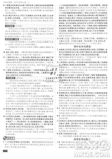 2019年新版初中必刷題九年級(jí)上冊(cè)語文人教版答案