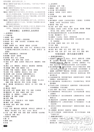 2019年新版初中必刷題九年級(jí)上冊(cè)語文人教版答案