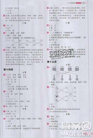 2019秋新版木頭馬閱讀小卷小學(xué)語(yǔ)文1年級(jí)A版參考答案