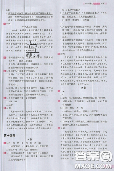 2019秋新版木頭馬閱讀小卷小學(xué)語(yǔ)文4年級(jí)A版參考答案