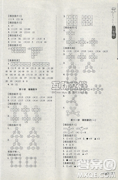 居海霞主編2019小學(xué)生奧數(shù)訓(xùn)練營一年級第7次修訂版參考答案