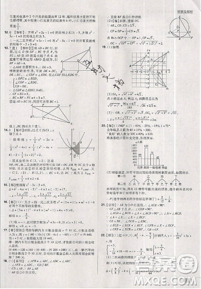 2019新版初中必刷題九年級(jí)上冊(cè)數(shù)學(xué)RJ版答案