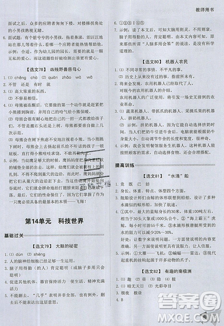 2019新版銳閱讀小學(xué)語文閱讀訓(xùn)練100篇三年級通用版參考答案