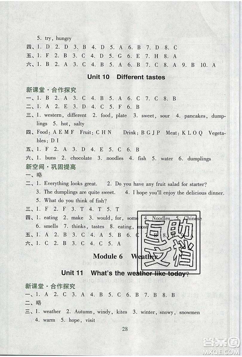 2019南方新課堂金牌學(xué)案五年級(jí)英語上冊(cè)教育科學(xué)版答案