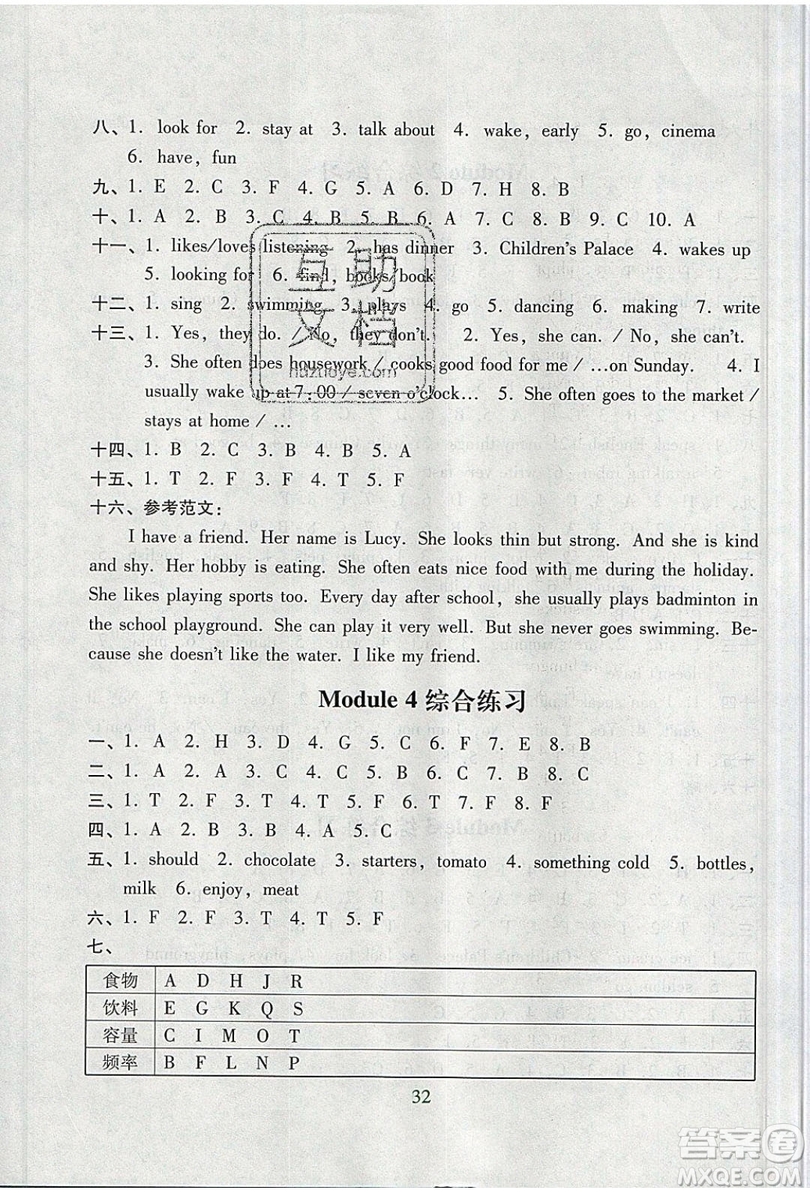 2019南方新課堂金牌學(xué)案五年級(jí)英語上冊(cè)教育科學(xué)版答案