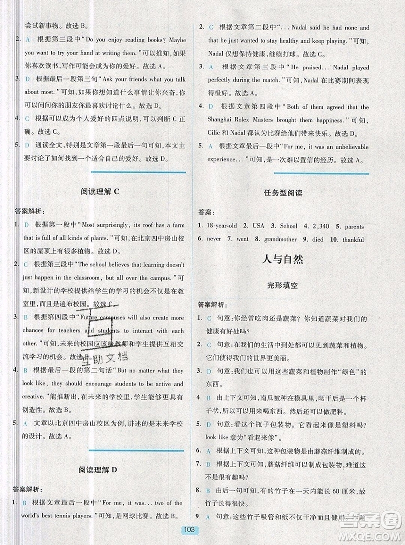 江蘇人民出版社2019點津英語天天練英語時文閱讀8年級第四輯參考答案