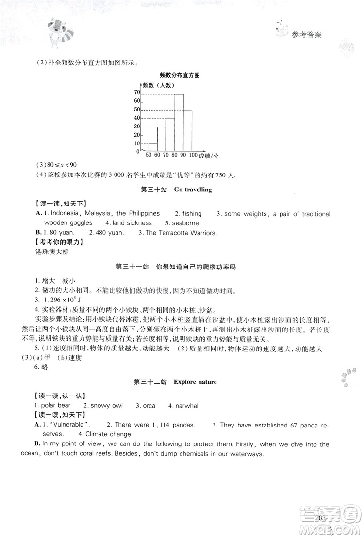 2019新課程暑假作業(yè)本八年級綜合B版答案