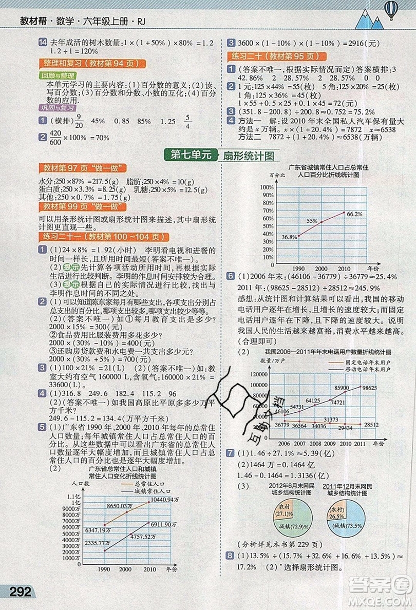 天星教育2019教材幫小學(xué)數(shù)學(xué)六年級上冊人教PJ版參考答案