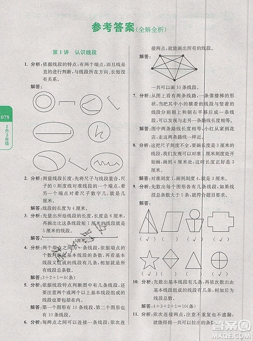 2019新版小學(xué)奧數(shù)暑假拔高銜接15講2升3年級(jí)數(shù)學(xué)人教版答案