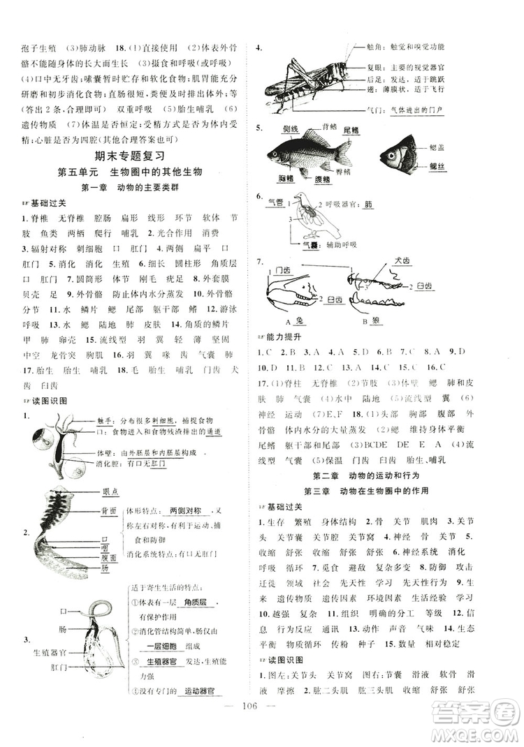 智慧萬(wàn)羽2019名師學(xué)案分層進(jìn)階學(xué)習(xí)八年級(jí)生物上冊(cè)答案