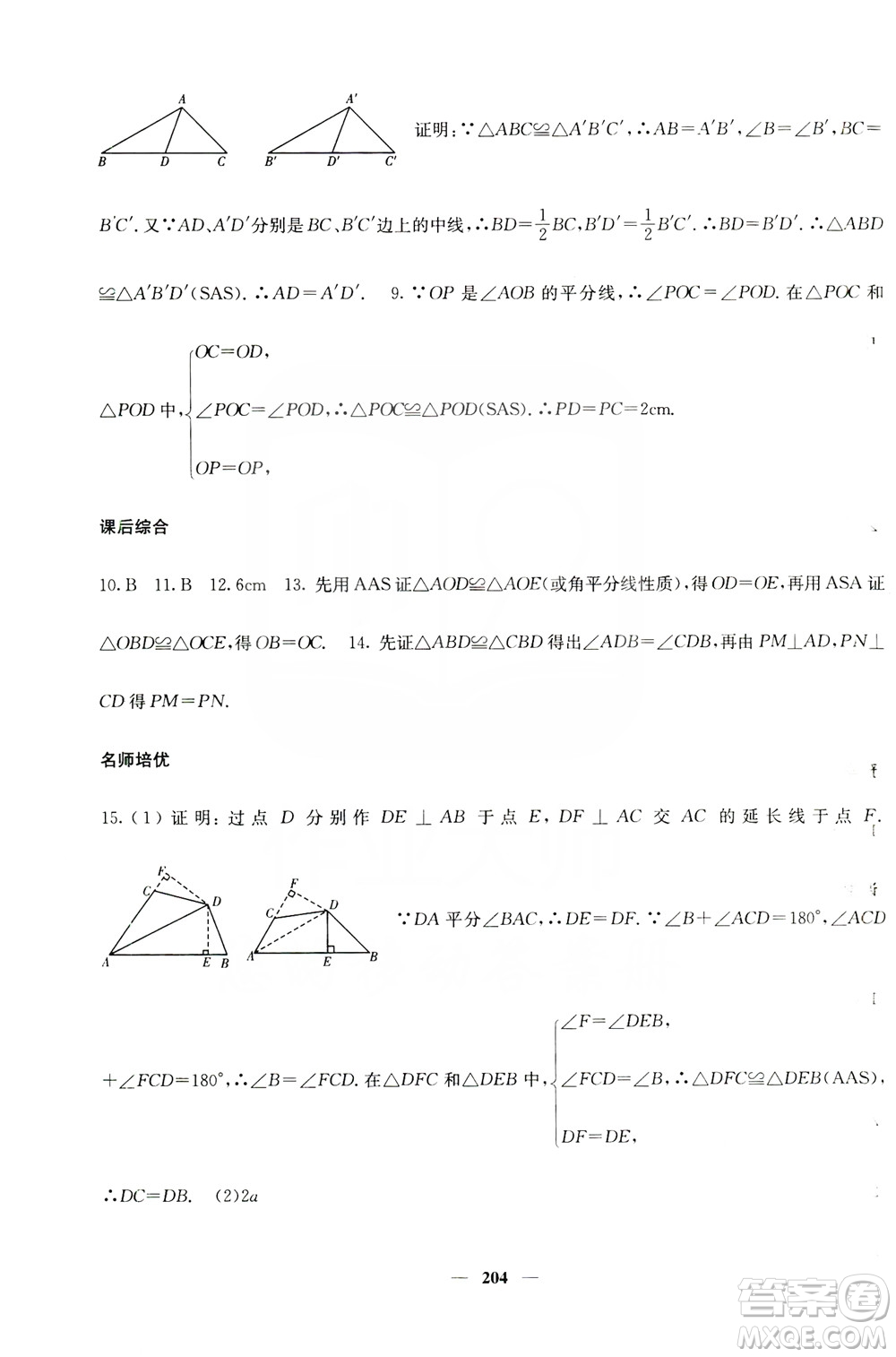 四川大學(xué)出版社2019名校課堂內(nèi)外八年級數(shù)學(xué)上冊人教版答案