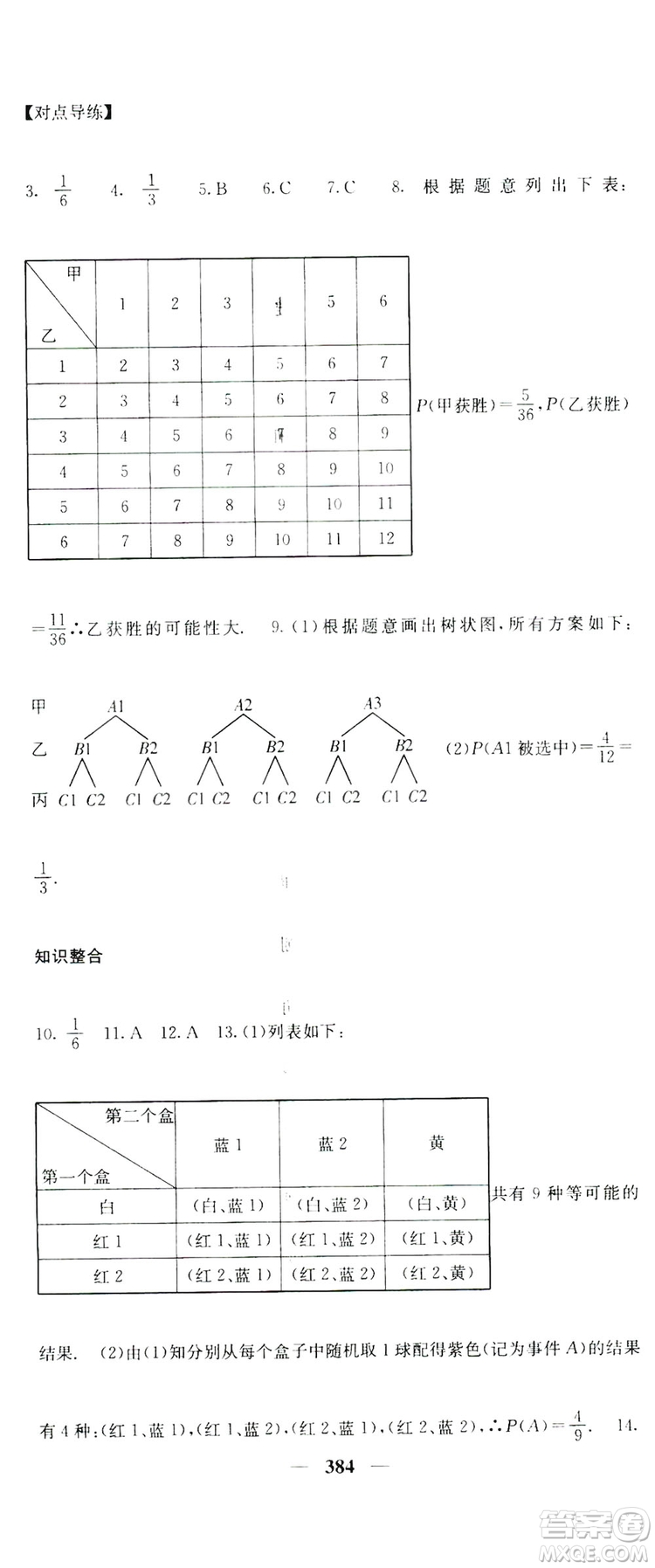 2019名校課堂內(nèi)外九年級數(shù)學(xué)全一冊人教版答案