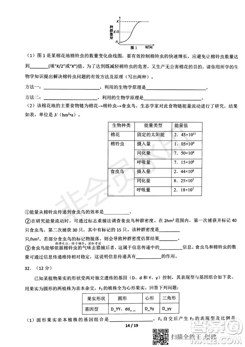 2020屆西南名校聯(lián)盟高考適應(yīng)性月考卷一文理綜試題及答案