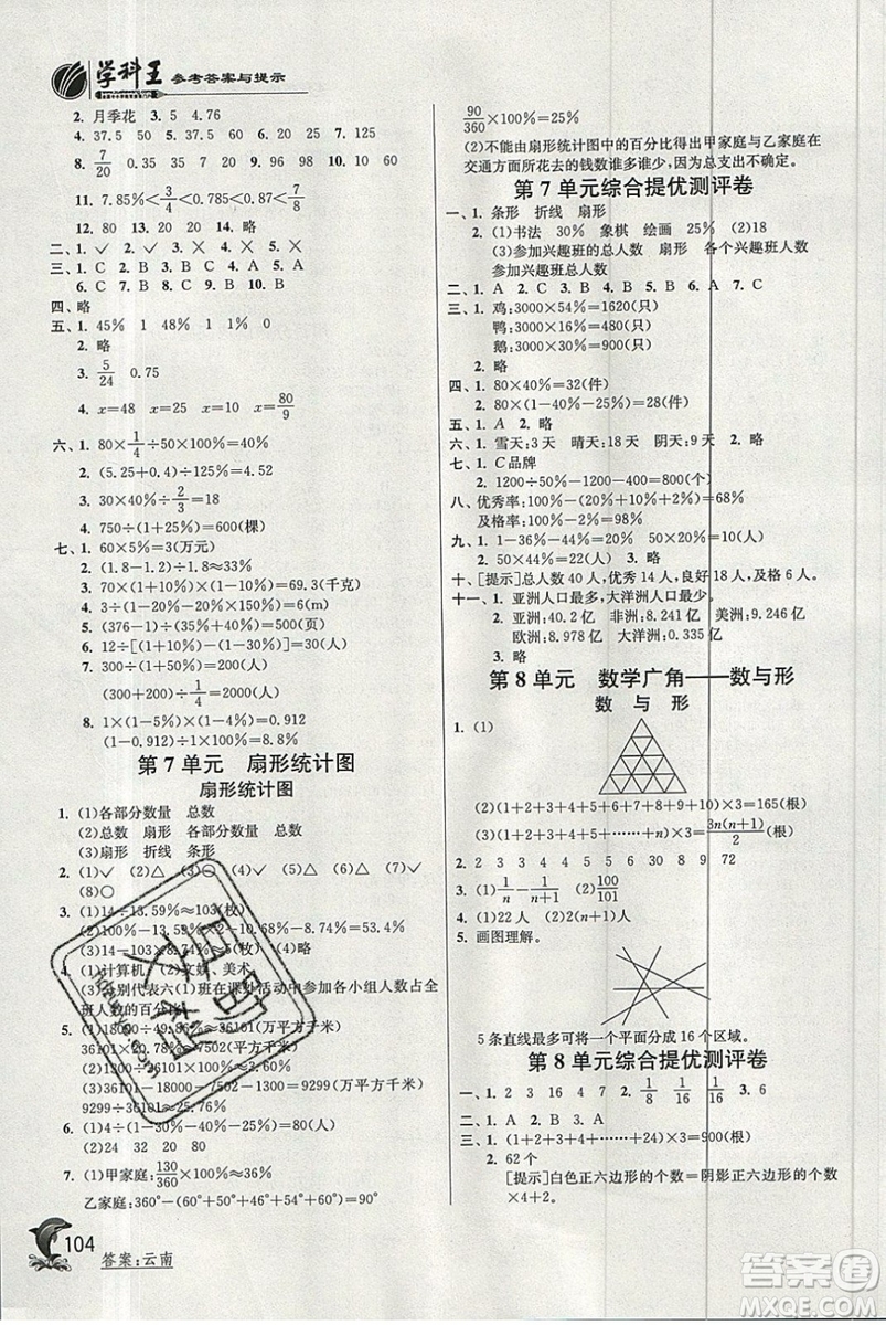 江蘇人民出版社春雨教育2019秋實驗班提優(yōu)訓(xùn)練六年級數(shù)學(xué)上冊BMJY人教版參考答案