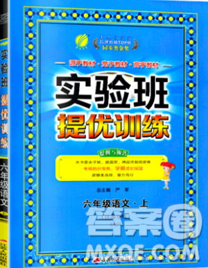 春雨教育2019秋實(shí)驗(yàn)班提優(yōu)訓(xùn)練六年級(jí)語文上冊(cè)RMJY人教版江蘇專用參考答案