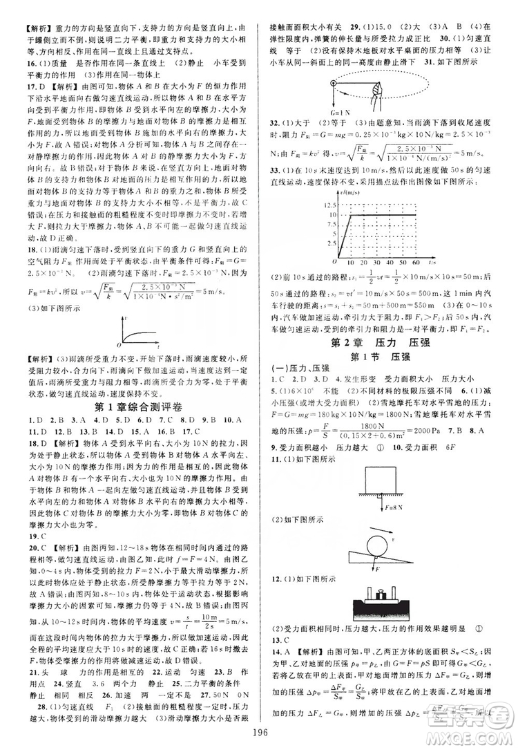 學林驛站2019全優(yōu)方案夯實與提高八年級科學上冊滬科版答案