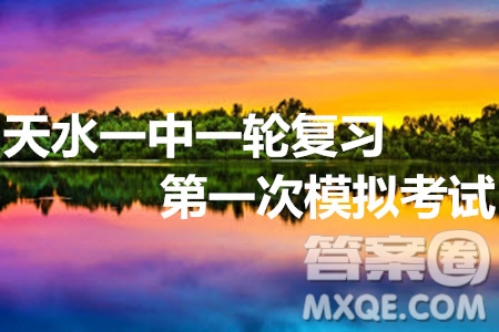 甘肅省天水市一中2020屆高三一輪復(fù)習(xí)第一次模擬考試文理數(shù)學(xué)試題及答案