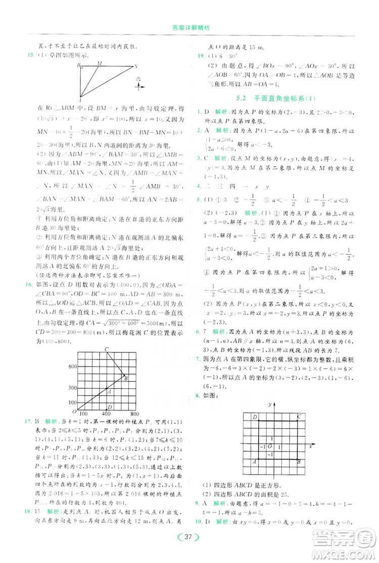 云南美術出版社2019亮點給力提優(yōu)課時作業(yè)本8年級數(shù)學上冊蘇科版答案