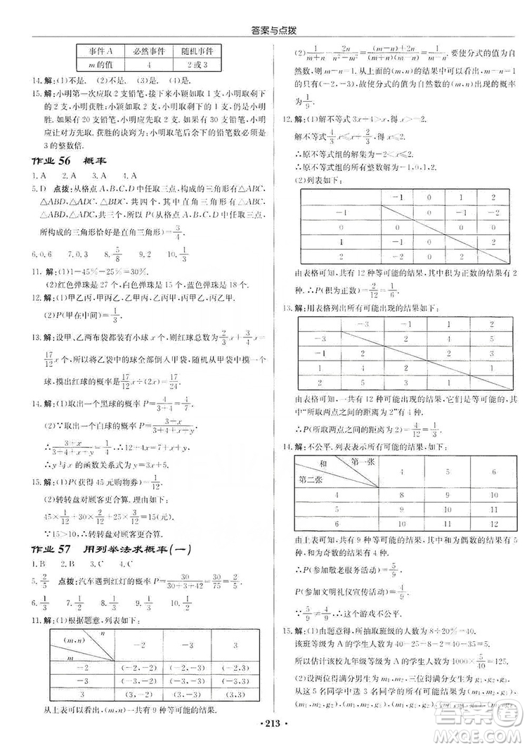 龍門書局2019啟東中學(xué)作業(yè)本九年級數(shù)學(xué)上冊人教版答案