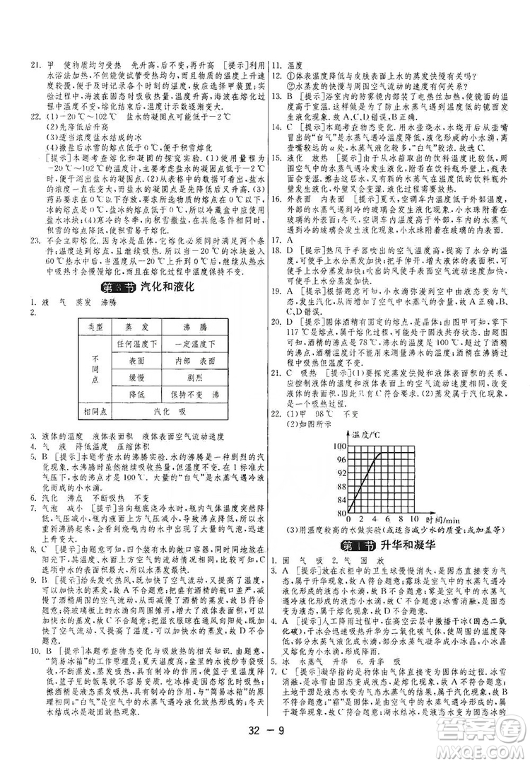 春雨教育2020升級版1課3練單元達標測試八年級上冊物理人教RMJY版答案