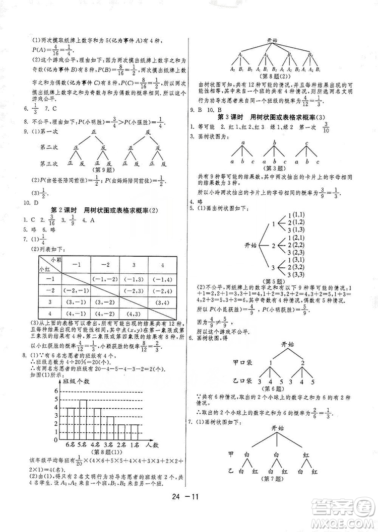 春雨教育2020升級(jí)版1課3練單元達(dá)標(biāo)測(cè)試九年級(jí)數(shù)學(xué)北師大BSD版答案