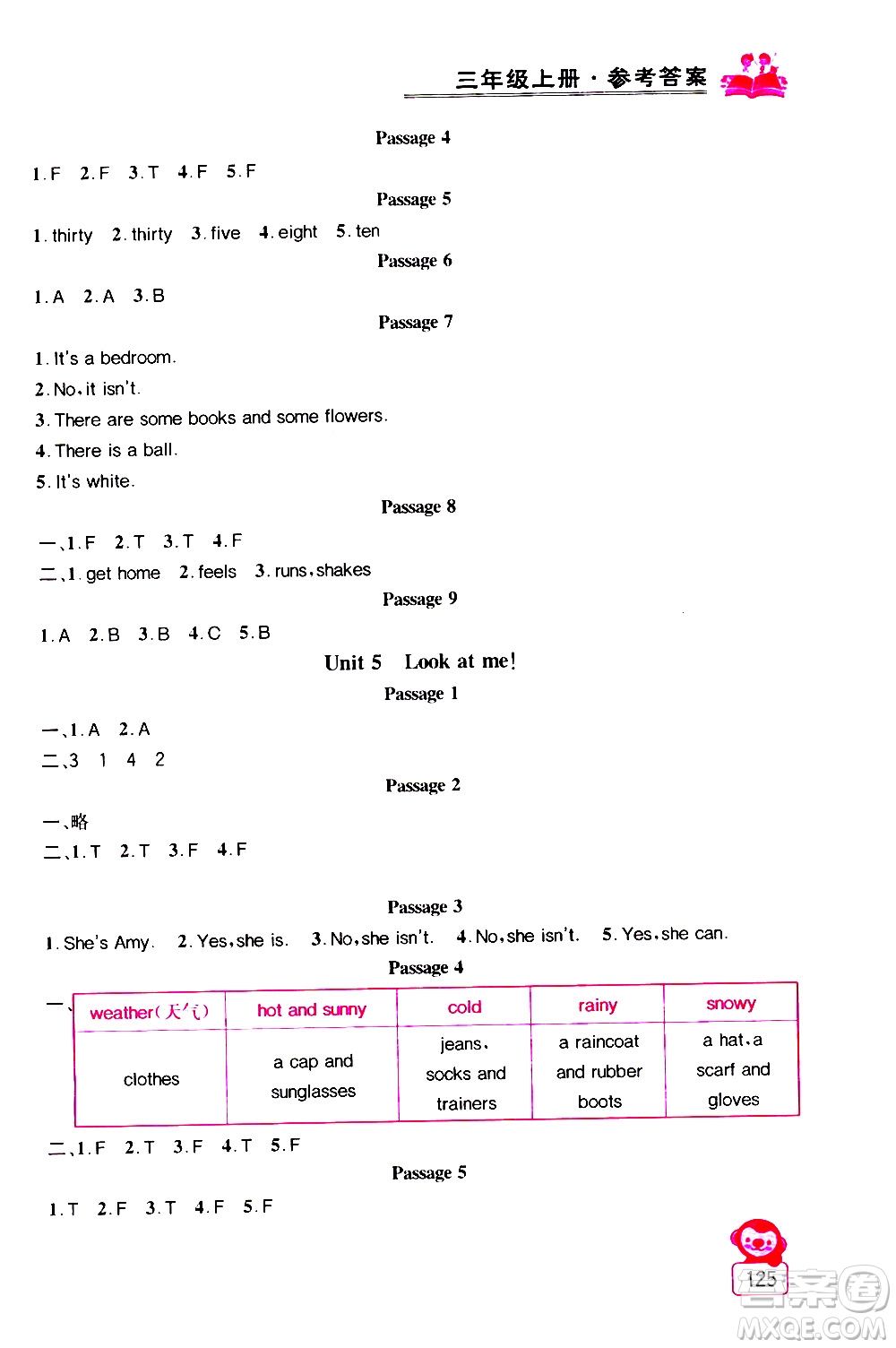 2019年小學(xué)英語同步閱讀與拓展訓(xùn)練三年級上冊江蘇版參考答案