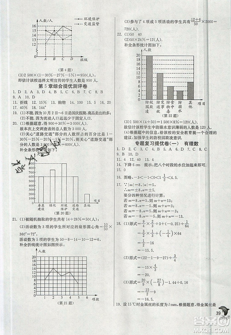 江蘇人民出版社春雨教育2019秋實(shí)驗(yàn)班提優(yōu)訓(xùn)練七年級(jí)數(shù)學(xué)上冊(cè)滬科版SHKJ參考答案