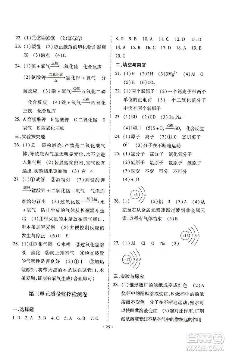 馳逐文化2019課時刷優(yōu)化分層作業(yè)九年級化學(xué)上冊答案