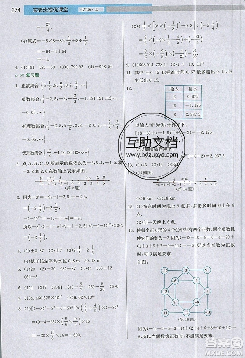 江蘇人民出版社2019春雨教育實(shí)驗(yàn)班提優(yōu)課堂數(shù)學(xué)七年級(jí)上冊(cè)JSJY蘇科版參考答案